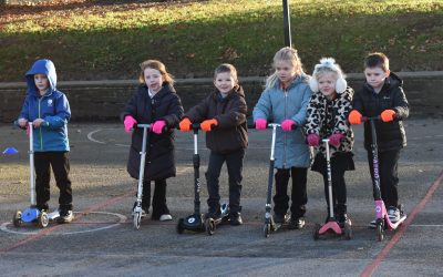 Year 1 Have Fun Learning Scooter Skills Despite the Chill
