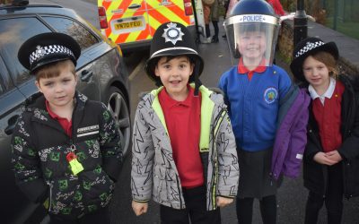The police came to visit as part of our work on Hidden Heroes.
