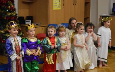 Nursery children perform their nativity